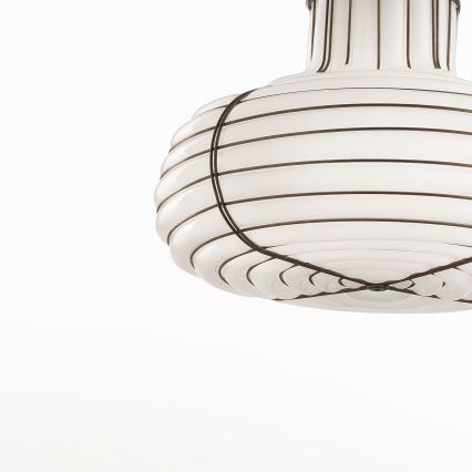 SIRU - Пендел CHAPEAU 2xE14/40W/230V матов хром/бял Венецианско стъкло