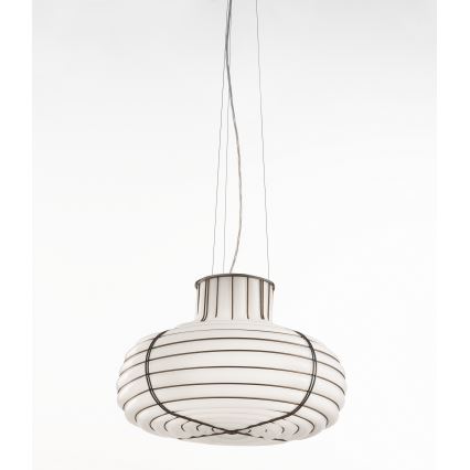 SIRU - Пендел CHAPEAU 2xE14/40W/230V матов хром/бял Венецианско стъкло