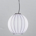 SIRU - Пендел SFERA 1xE27/60W/230V Ø 32 см черен/бял Венецианско стъкло