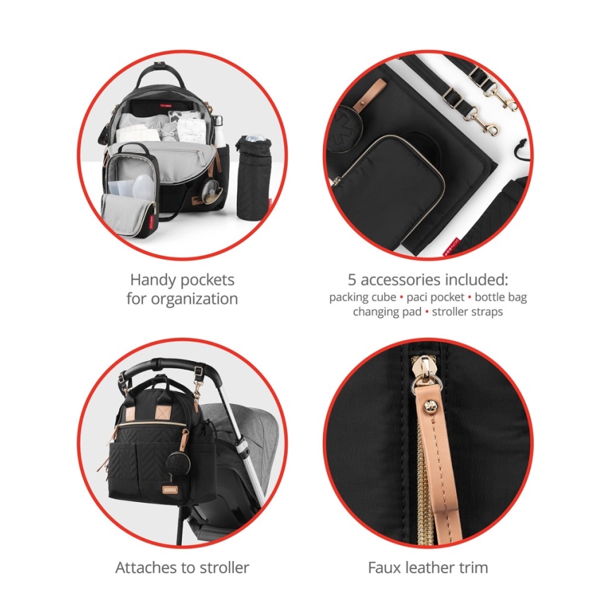Skip Hop - Многофункционална раница за количка 6в1 SUITE SET черна