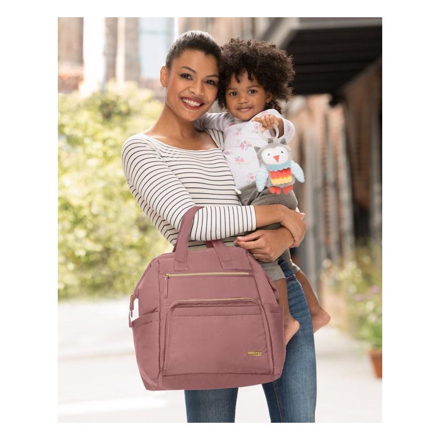 Skip Hop - Раница за смяна на пелени за количка MAINFRAME Пепел от рози