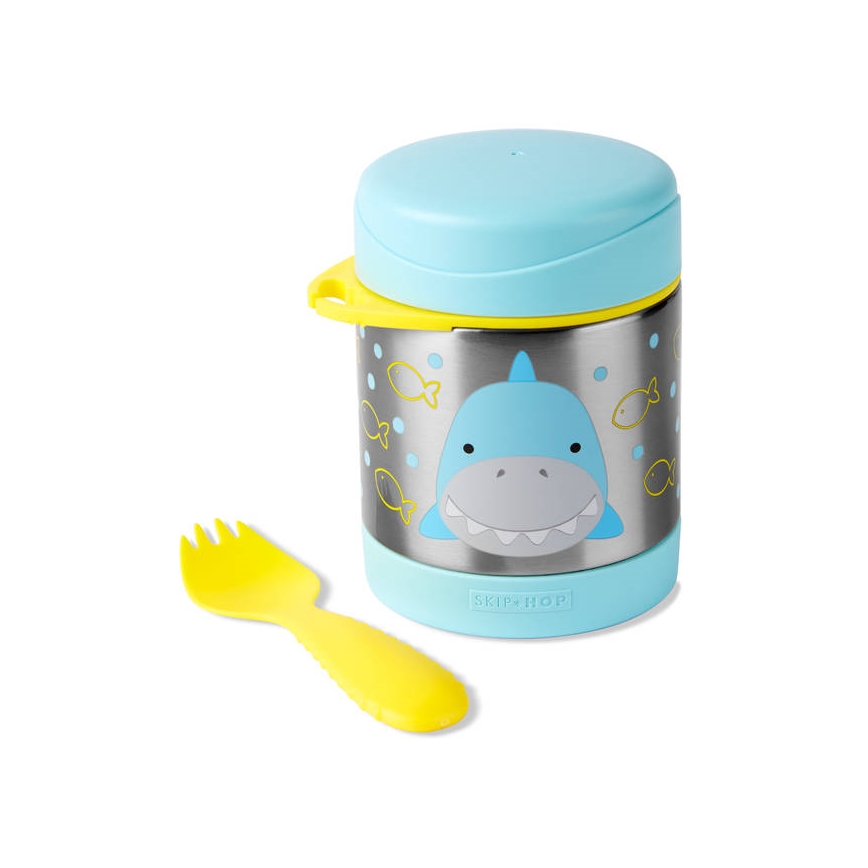 Skip Hop - Термосъд за храна с лъжица/вилица ZOO 325 ml акула