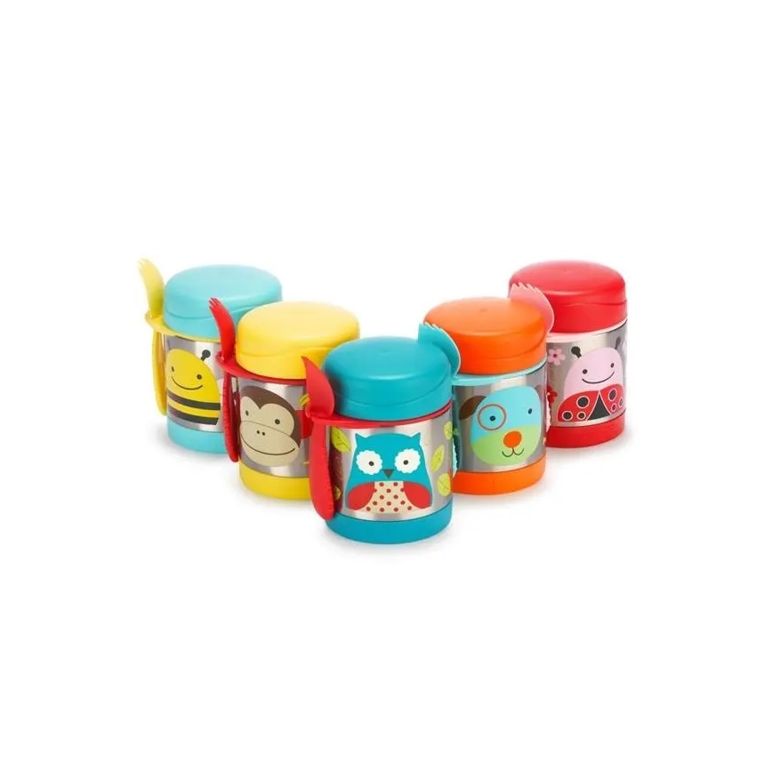 Skip Hop - Термосъд за храна с лъжица/вилица ZOO 325 ml бухал