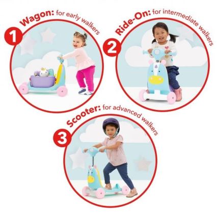 Skip Hop - Колело за бутане 3в1 ZOO еднорог 3xAAA