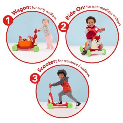 Skip Hop - Колело за бутане 3в1 ZOO лисица 3xAAA