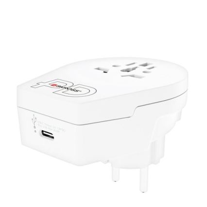 Адаптер за пътуване Europe USB C20PD за чуждестранни посетители в Чехия, USB-C 20W тип E/F