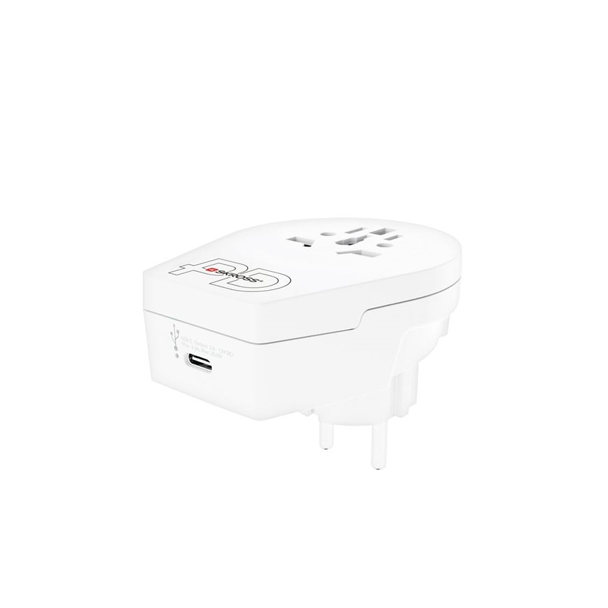 Адаптер за пътуване Europe USB C20PD за чуждестранни посетители в Чехия, USB-C 20W тип E/F