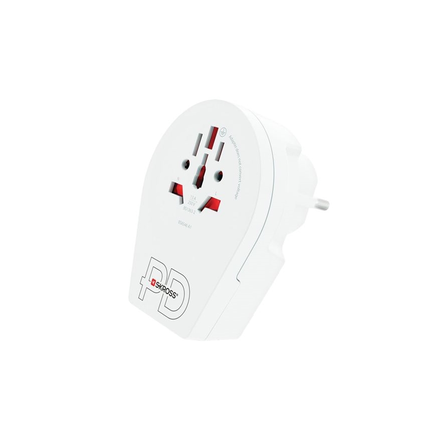 Адаптер за пътуване Europe USB C20PD за чуждестранни посетители в Чехия, USB-C 20W тип E/F