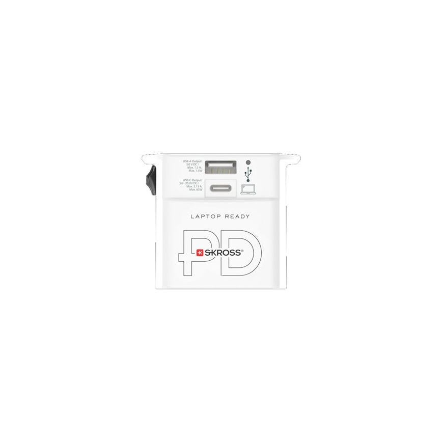 Адаптер за пътуване MUV USB AC65PD с USB A+C, 65W