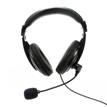Слушалки с микрофон USB черни