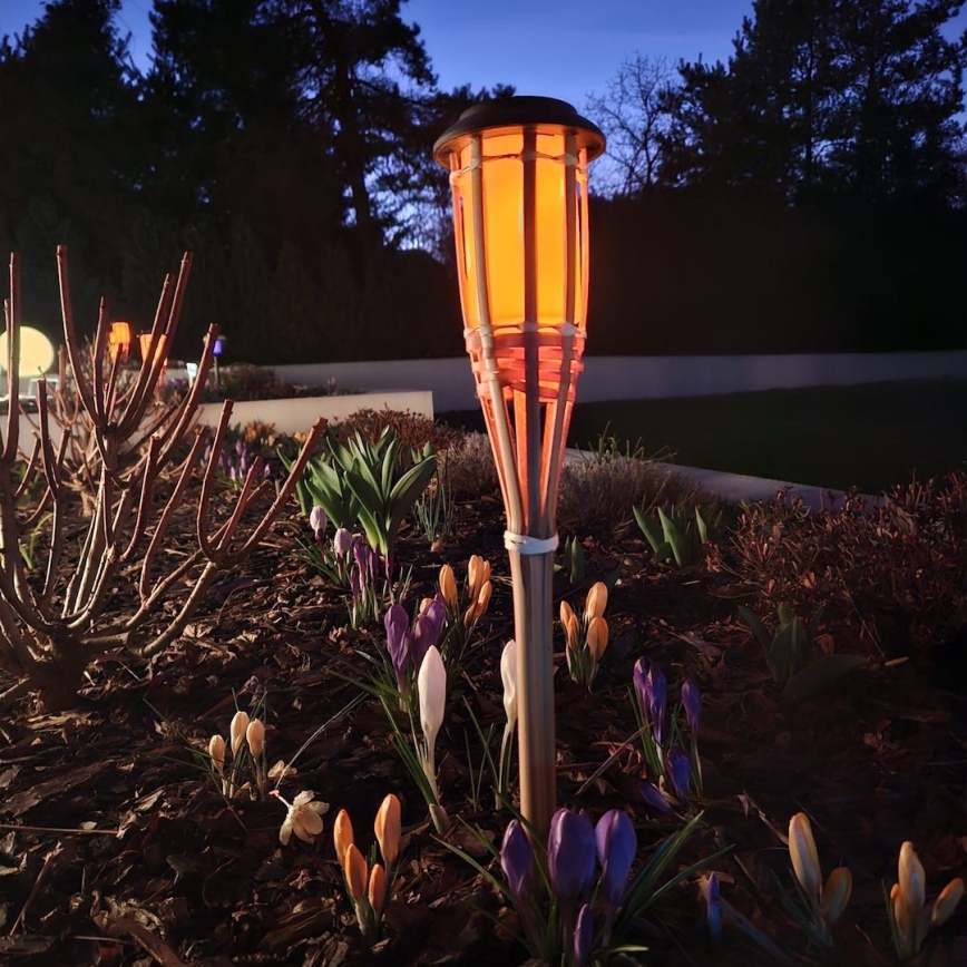 Слънчева LED лампа BAMBOO LED/1,2V 150 mAh 1800K 56 cm IP44 бежова