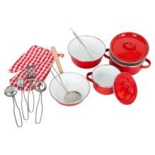 Small Foot - Детски метални съдове за кухня червени