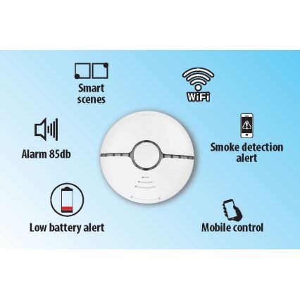 Смарт детектор за дим 2xAAA Wi-Fi Tuya