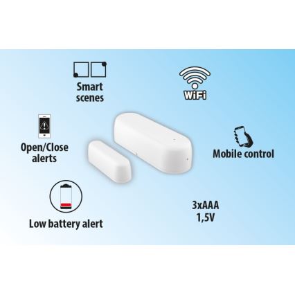 Смарт сензор за прозорци и врати 2xAAA Wi-fi Tuya