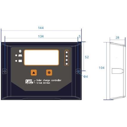 Смарт соларен регулатор за зареждане PWM 12V/20A