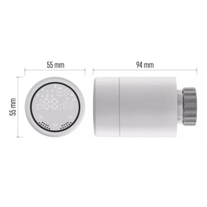 Smart термостатична глава с LCD дисплей GoSmart M30x1,5 2xAA/1,5V Tuya