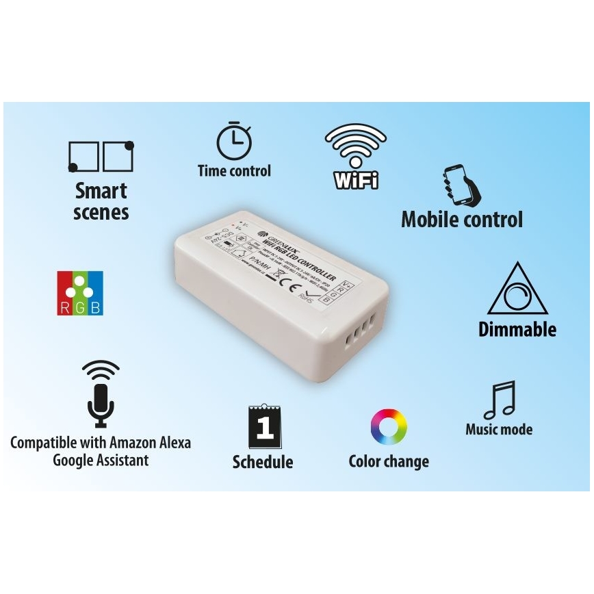 Смарт контролер за LED RGB ленти 5-24V Wi-Fi Tuya