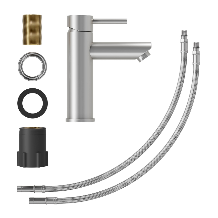 Смесител за умивалник RINGSTED 17,8 cm, четкана неръждаема стомана