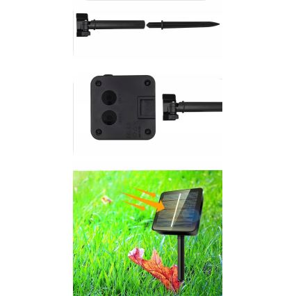 Соларен LED декоративен гирлянд — 50 LED / 8 режима, 500 mAh, 9,5 m, IP67, топла бяла