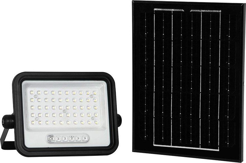 Соларен LED прожектор с възможност за димиране LED/100W/3,2V 2000-8000K IP65 5000 mAh черен + дистанционно управление