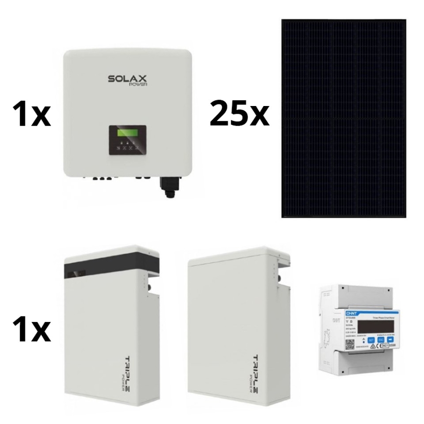 Соларен комплект: SOLAX Power - 10kWp RISEN Full Black + 10kW SOLAX конвертор 3p + 11,6 kWh батерия V2