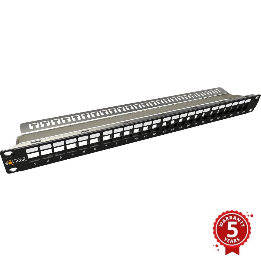 Solarix - 19" модулен празен patch panel 24 портове 1U