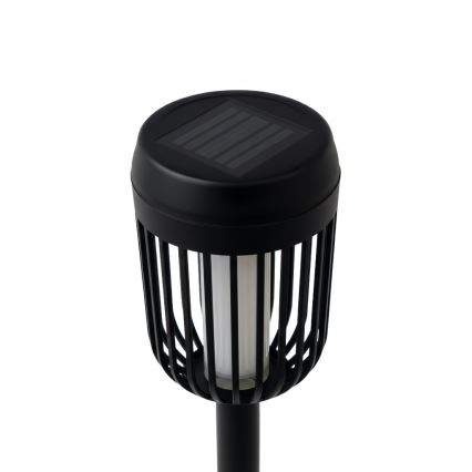 Соларна LED лампа FLAME LED/1,2V 100 mAh 1800K 37 cm IP44 черна