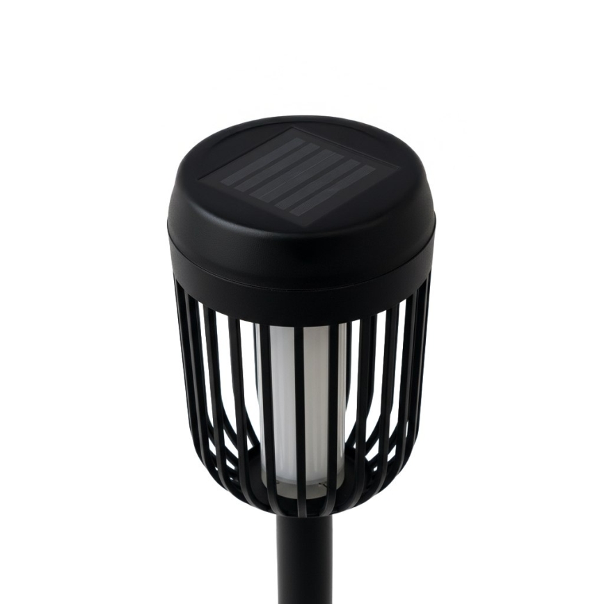 Соларна LED лампа FLAME LED/1,2V 100 mAh 1800K 37 cm IP44 черна