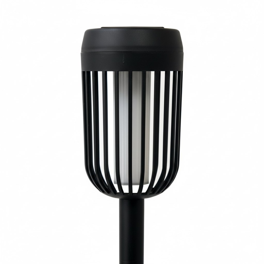 Соларна LED лампа FLAME LED/1,2V 100 mAh 1800K 37 cm IP44 черна