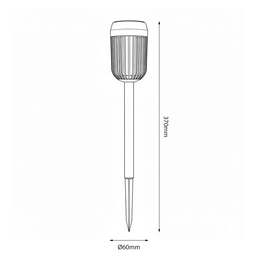 Соларна LED лампа FLAME LED/1,2V 100 mAh 1800K 37 cm IP44 черна