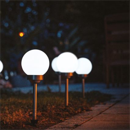 Соларна LED лампа SPHERE LED/1,2V 4000K IP44 200 mAh пр. 20 cm