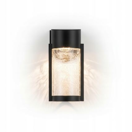 Соларна LED стенна лампа LED/3,7V 300 mAh IP44 черна