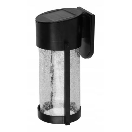 Соларна LED стенна лампа LED/3,7V 300 mAh IP44 черна