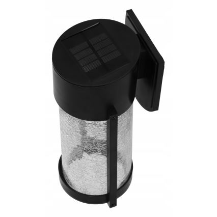 Соларна LED стенна лампа LED/3,7V 300 mAh IP44 черна