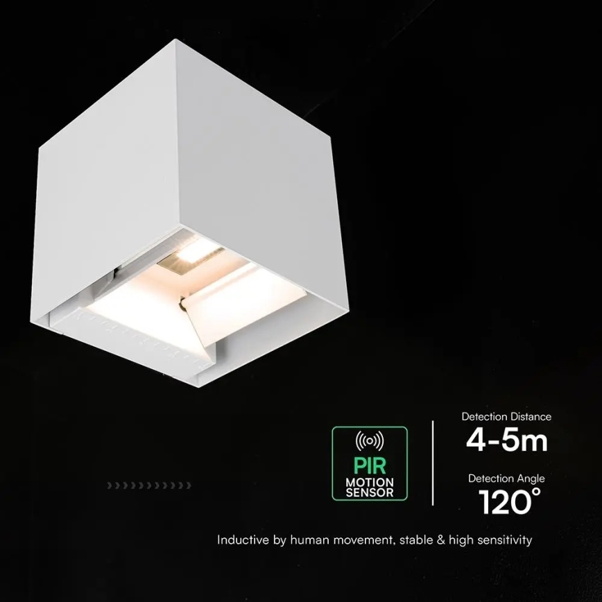 LED соларно стенно осветително тяло със сензор LED/9W/3,7V 3000/4000/5000K IP65 2600 mAh бяло