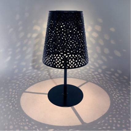 Соларна настолна LED лампа LUVETRA LED/1xAA 4000K IP44 200 mAh черна