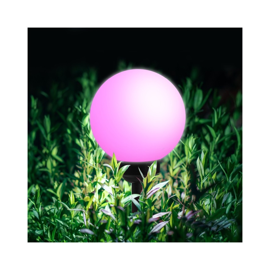 Соларна RGB LED лампа SPHERE, 1,2 V, IP44, 200 mAh, Ø 20 см