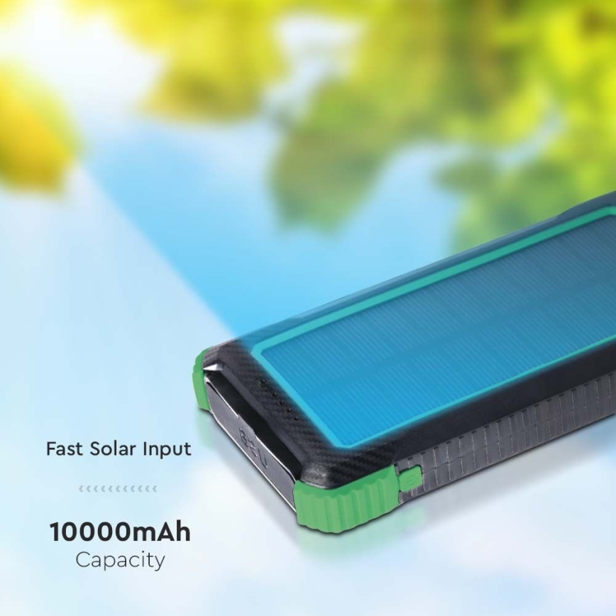 Соларна външна батерия Power Delivery 10000mAh/10W/5V черен