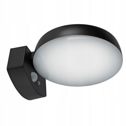 LED димируемо соларно стенно осветително тяло със сензор LED/3W/3,7V 1800 mAh IP54 черно