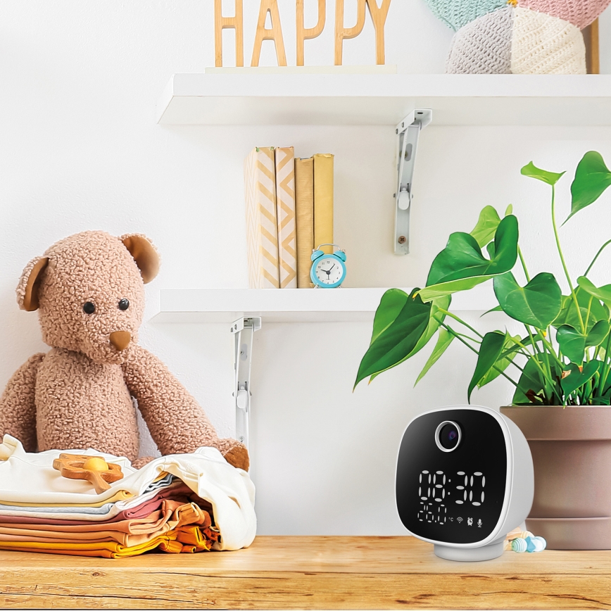 Смарт камера с будилник, термометър и LED светлина 1296p 3Mpx 5V Wi-Fi Tuya IP65