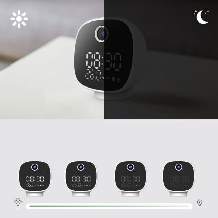 Смарт камера с будилник, термометър и LED светлина 1296p 3Mpx 5V Wi-Fi Tuya IP65