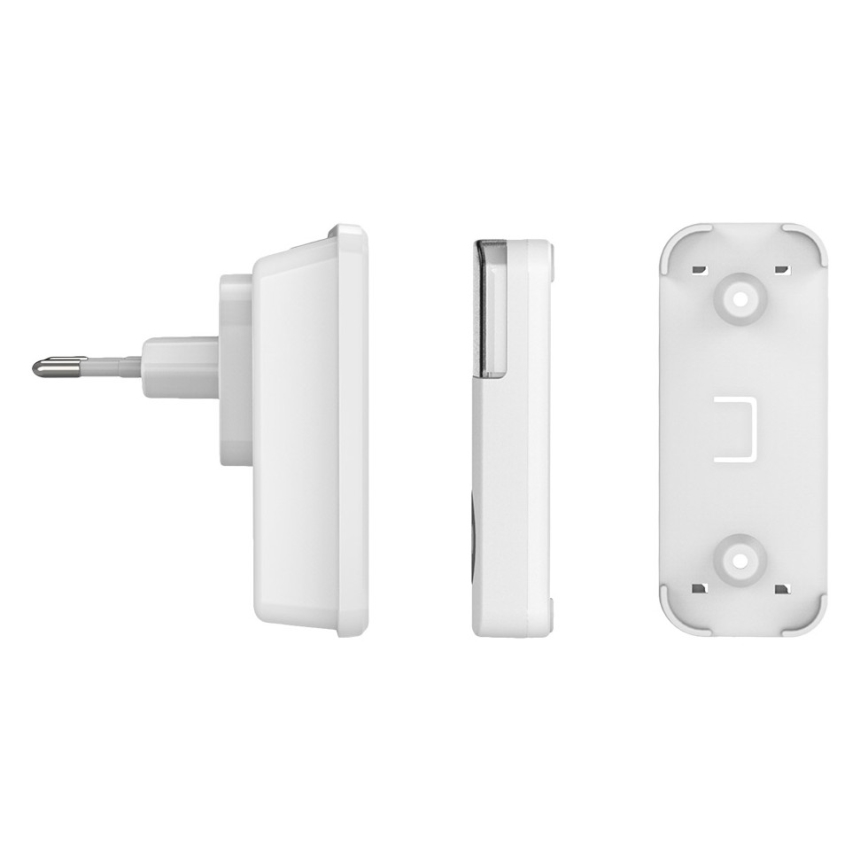 Безжичен звънец за контакт 230V IP56 бял