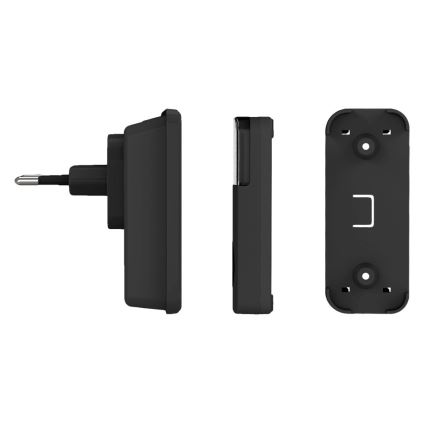 Безжичен звънец за контакт 230V IP56 черен