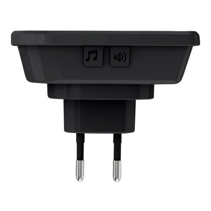 Безжичен звънец за контакт 230V IP56 черен