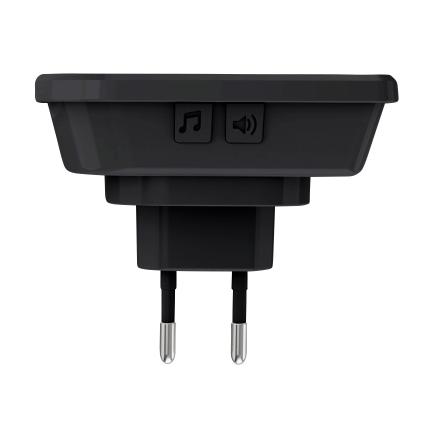 Безжичен звънец за контакт 230V IP56 черен