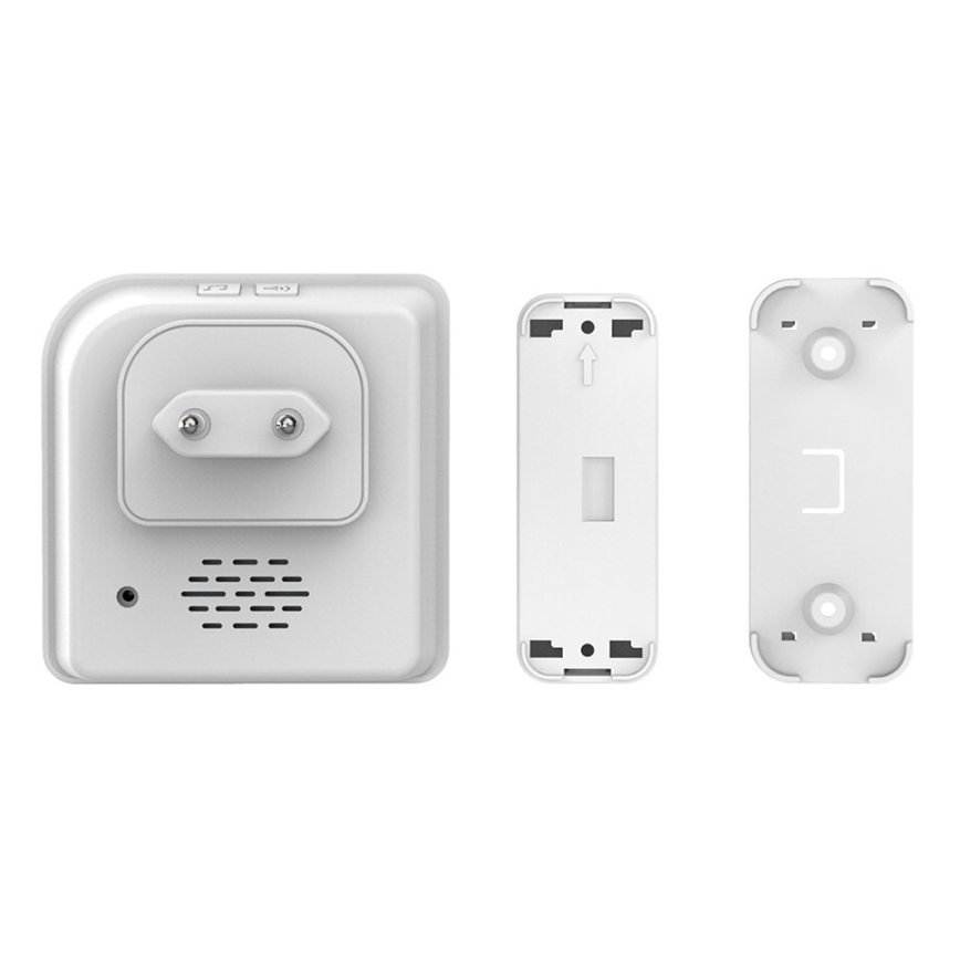 К-кт 3 бр. безжични звънци за контакт 230V IP56 бели