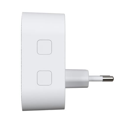 Безжичен звънец за контакт 230V + 2x плоска IP44 бял