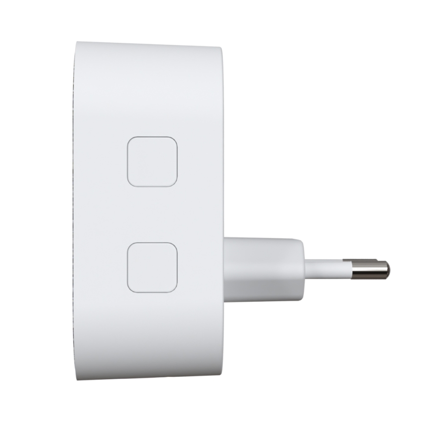 Безжичен звънец за контакт 230V + 2x плоска IP44 бял