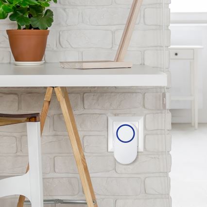 Безжичен звънец за контакт 230V IP56 бял