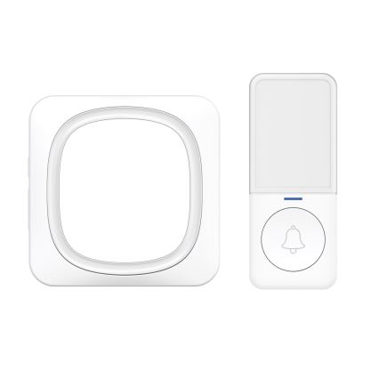 Безжичен звънец за врата с LED осветление 230V IP56 бял